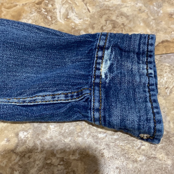 Kids medium wrangler denim shirt with snap buttons (551/1) - Picture 4 of 11